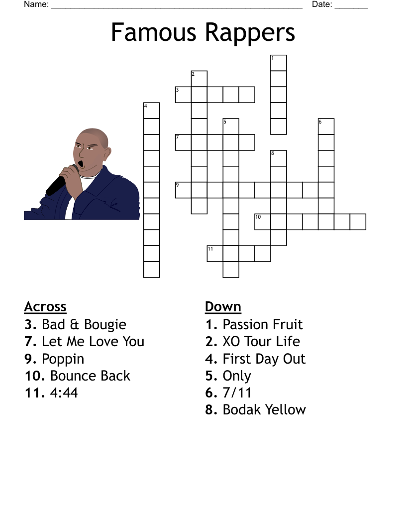Famous Rappers Crossword WordMint