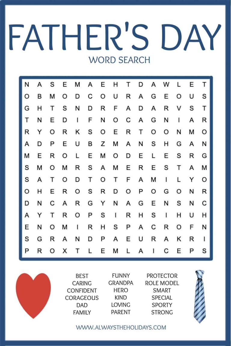 Father s Day Word Search Printable Free Word Find Printable