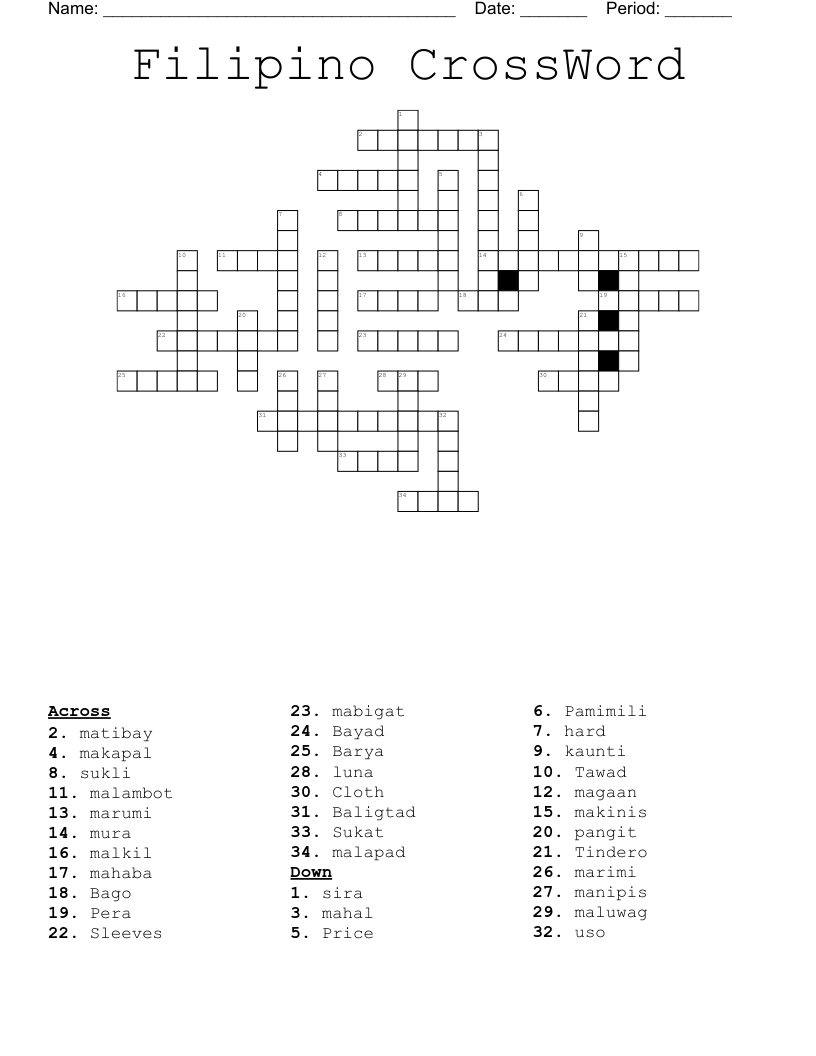 Filipino CrossWord WordMint
