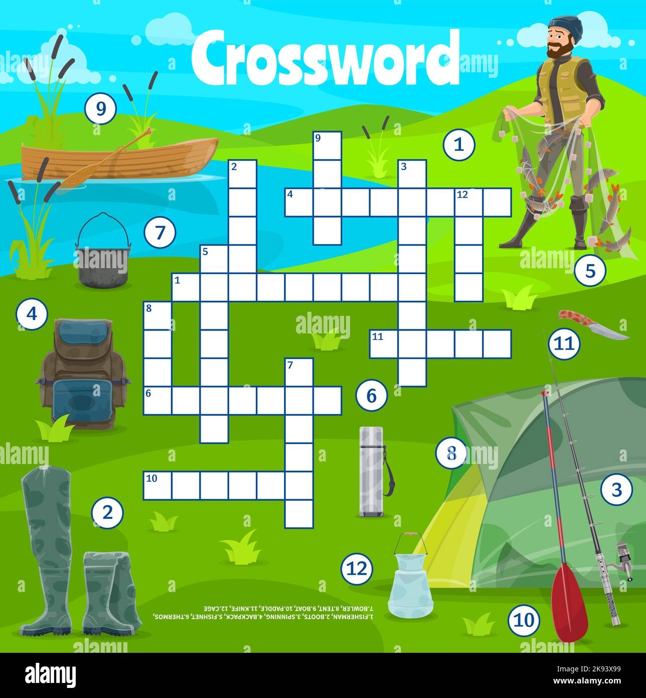 crossword puzzle printable fiahing