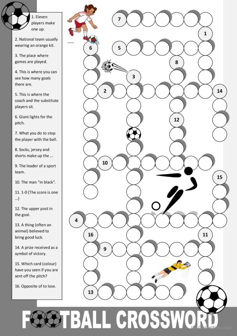 football crossword printable for kids