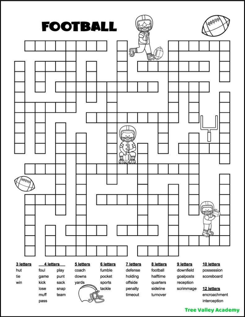 sports crossword puzzles free printable
