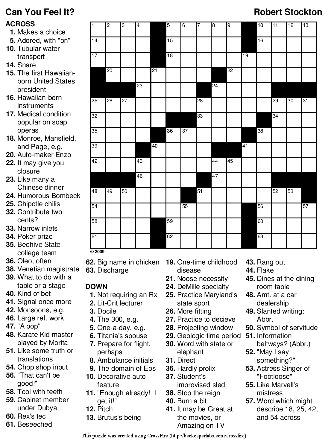 easy free printable crossword puzzles