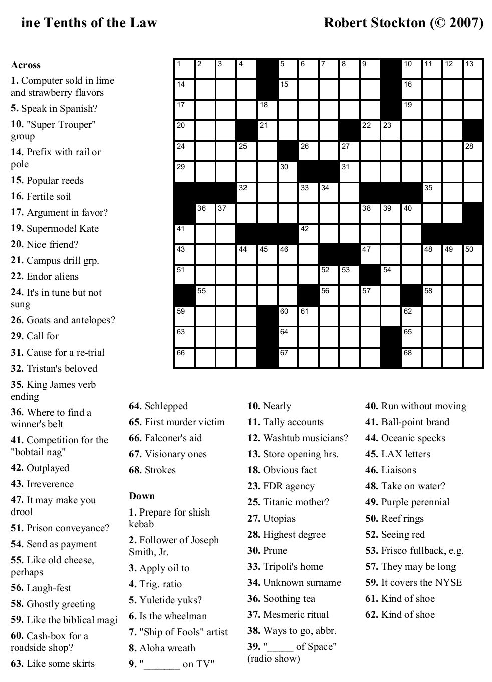 free daily crossword printable free daily crossword printable