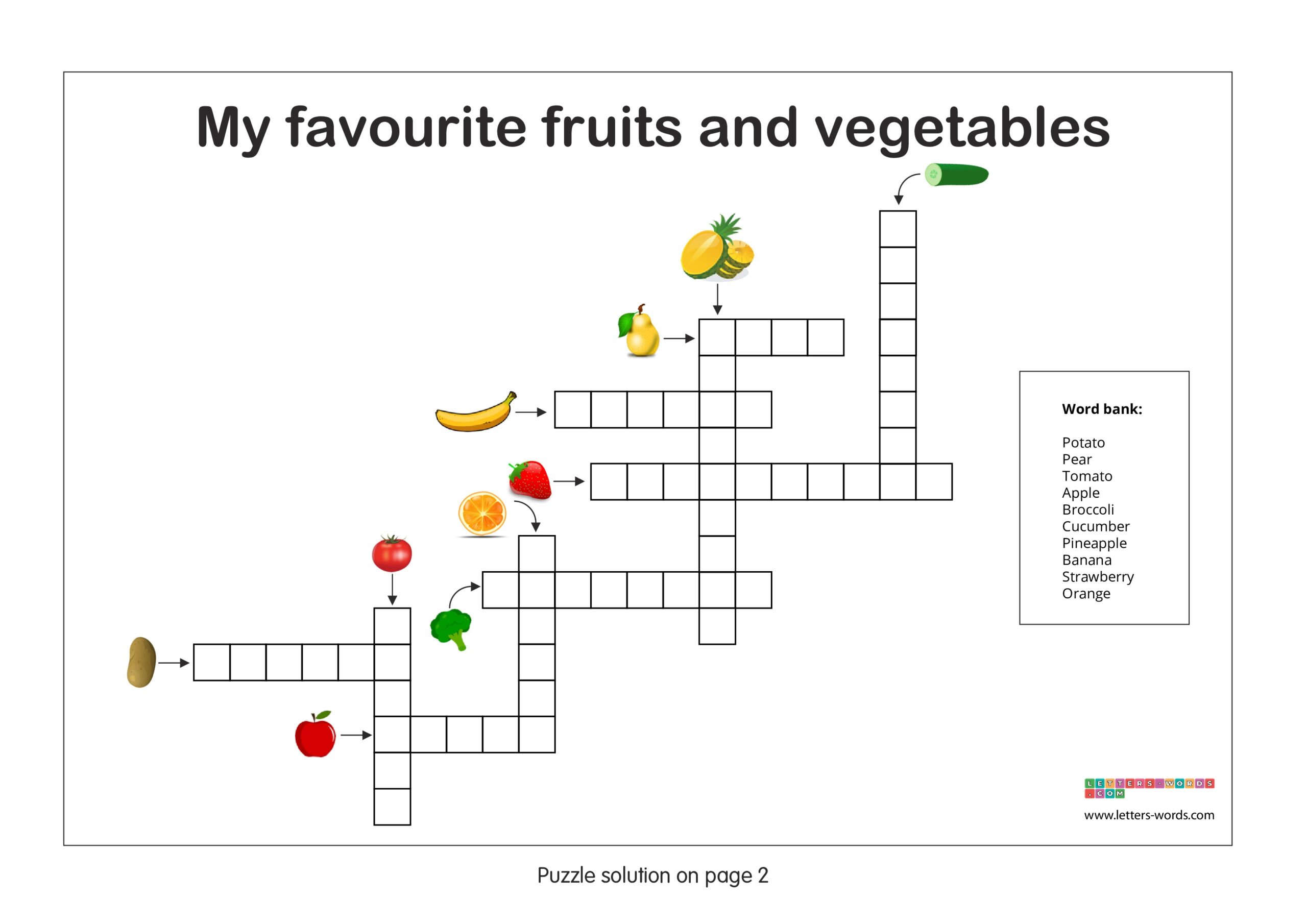 kindergarten crossword puzzle free printable