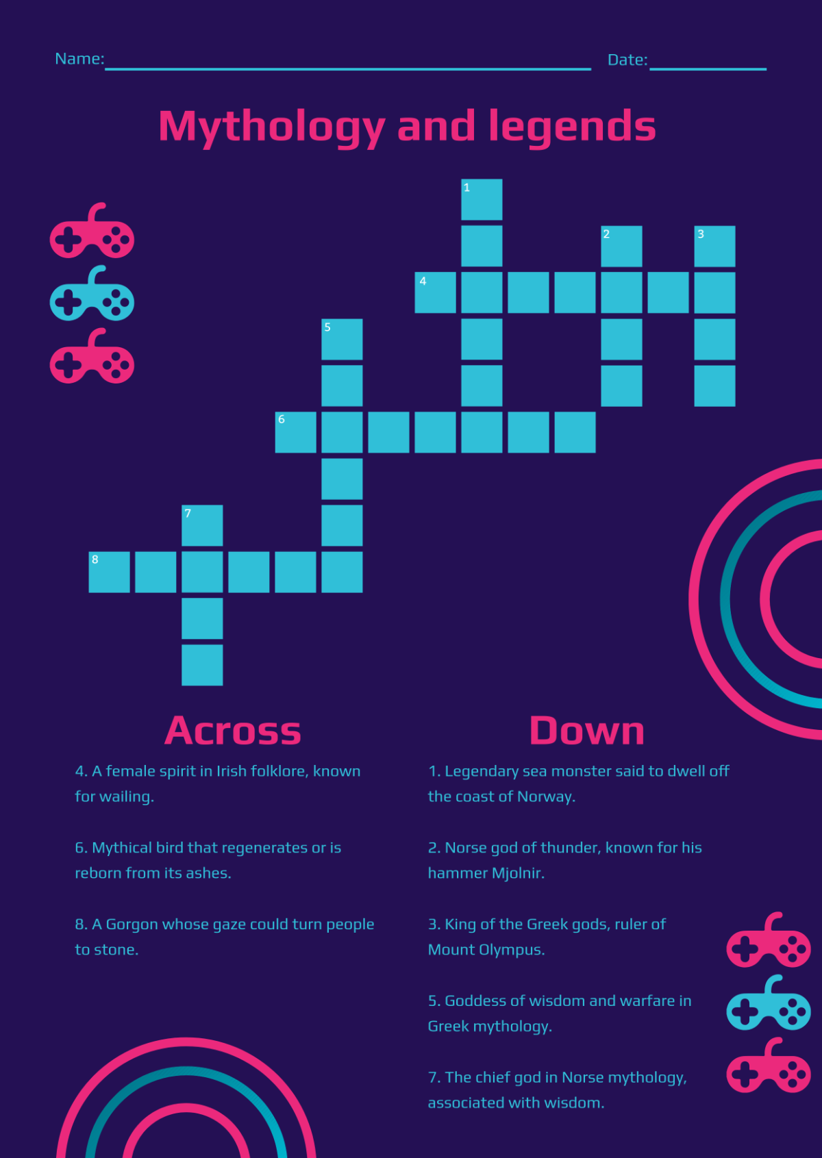 Free Mini Crossword Game Night Template To Edit Online