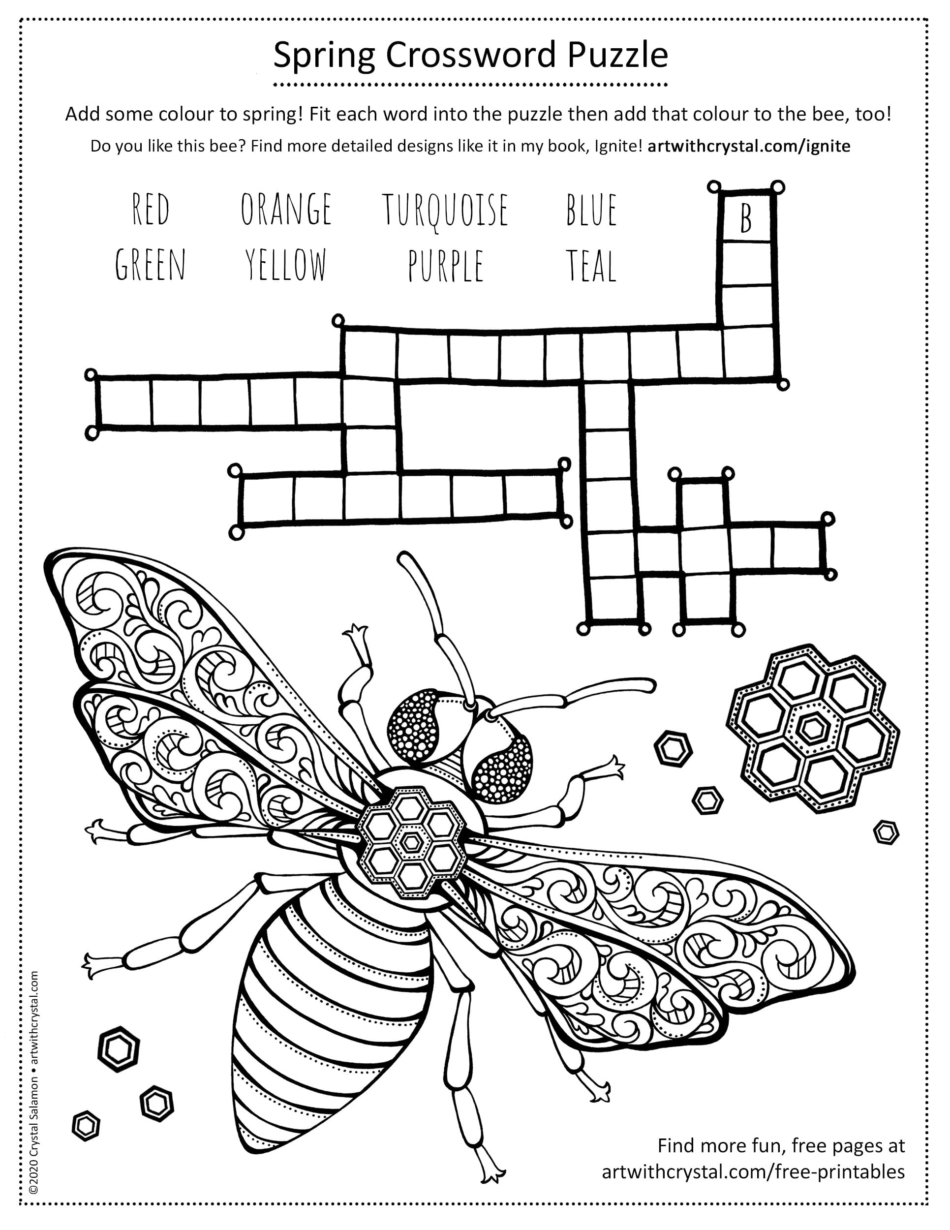 free printable spring crossword