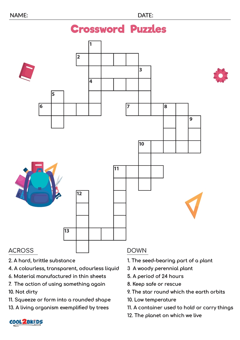 easy crossword puzzles printables