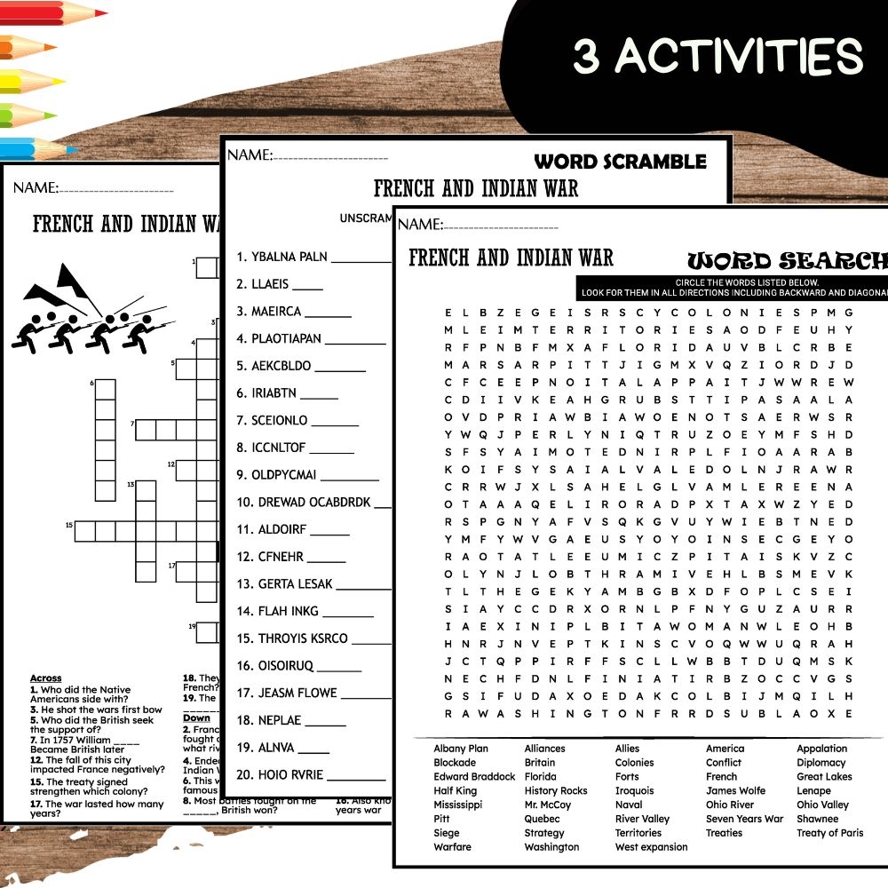 american indian war crossword puzzles printable