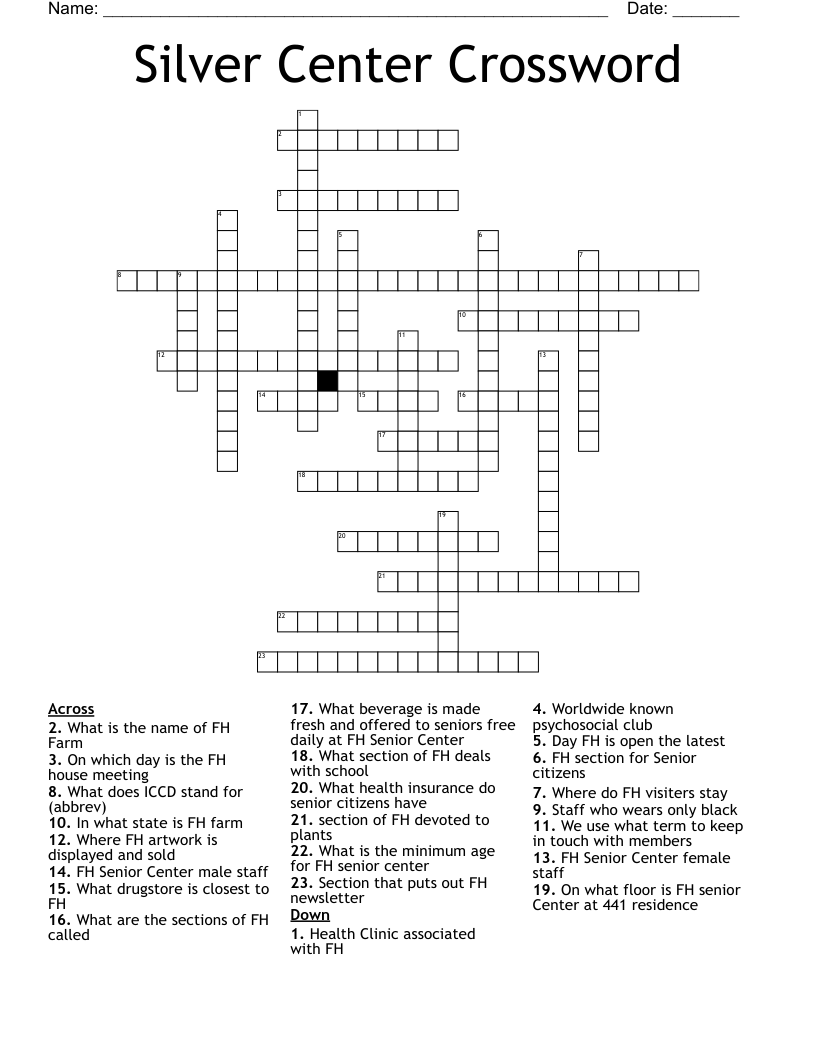 senior citezen crossword puzzles printable