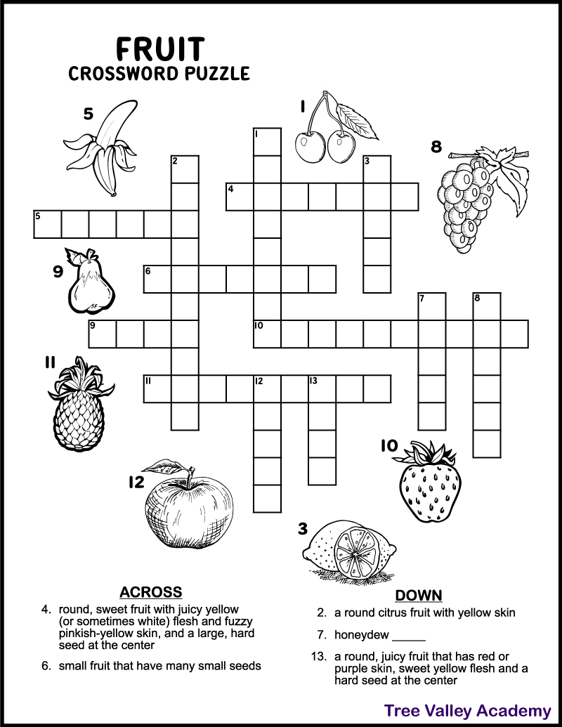 kids printable crossword puzzle