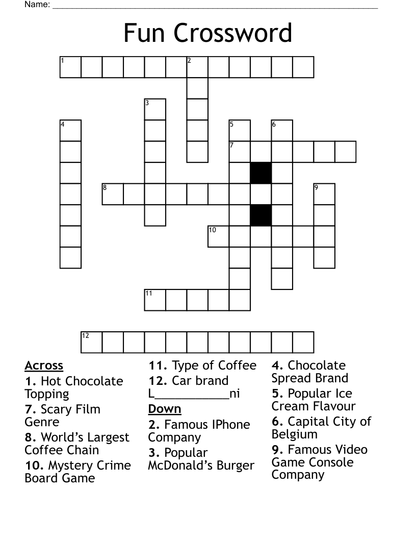 Fun Crossword WordMint