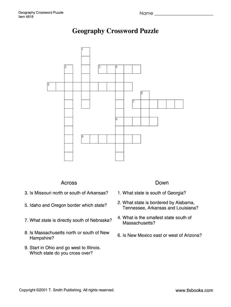 Geography Crossword Printable Fill Out Sign Online DocHub