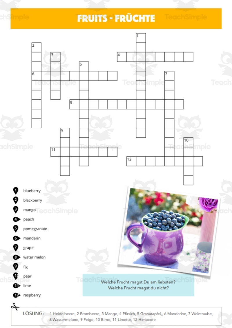 easy german crossword puzzles printable