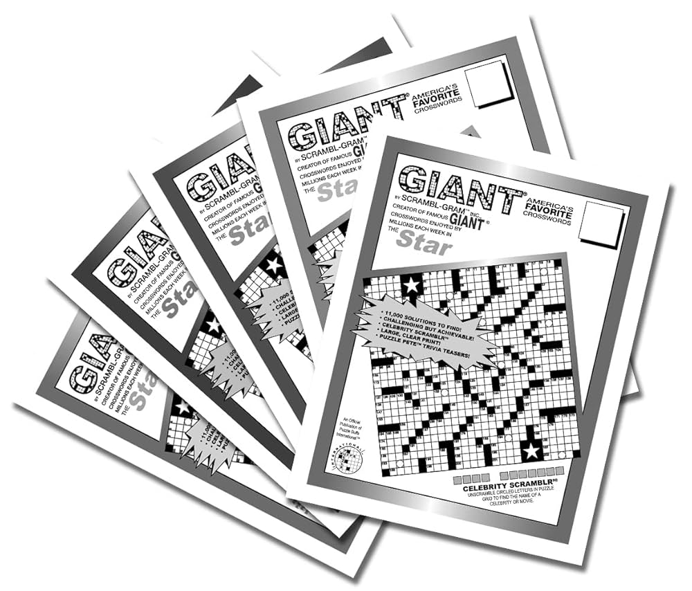 Giant Star Crossword By Puzzle Buffs 5 For 25 Inc A Puzzle Buffs Publication By Scrambl Gram 9798988638100 Amazon Books Giant Star Crossword By Puzzle Buffs 5 For 25 Inc A Puzzle Buffs Publication By Scrambl Gram 9798988638100 Amazon Books