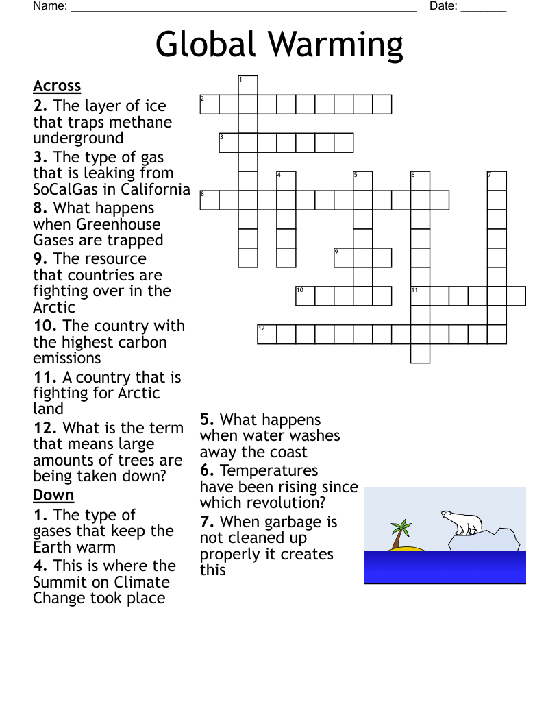 Global Warming Crossword WordMint