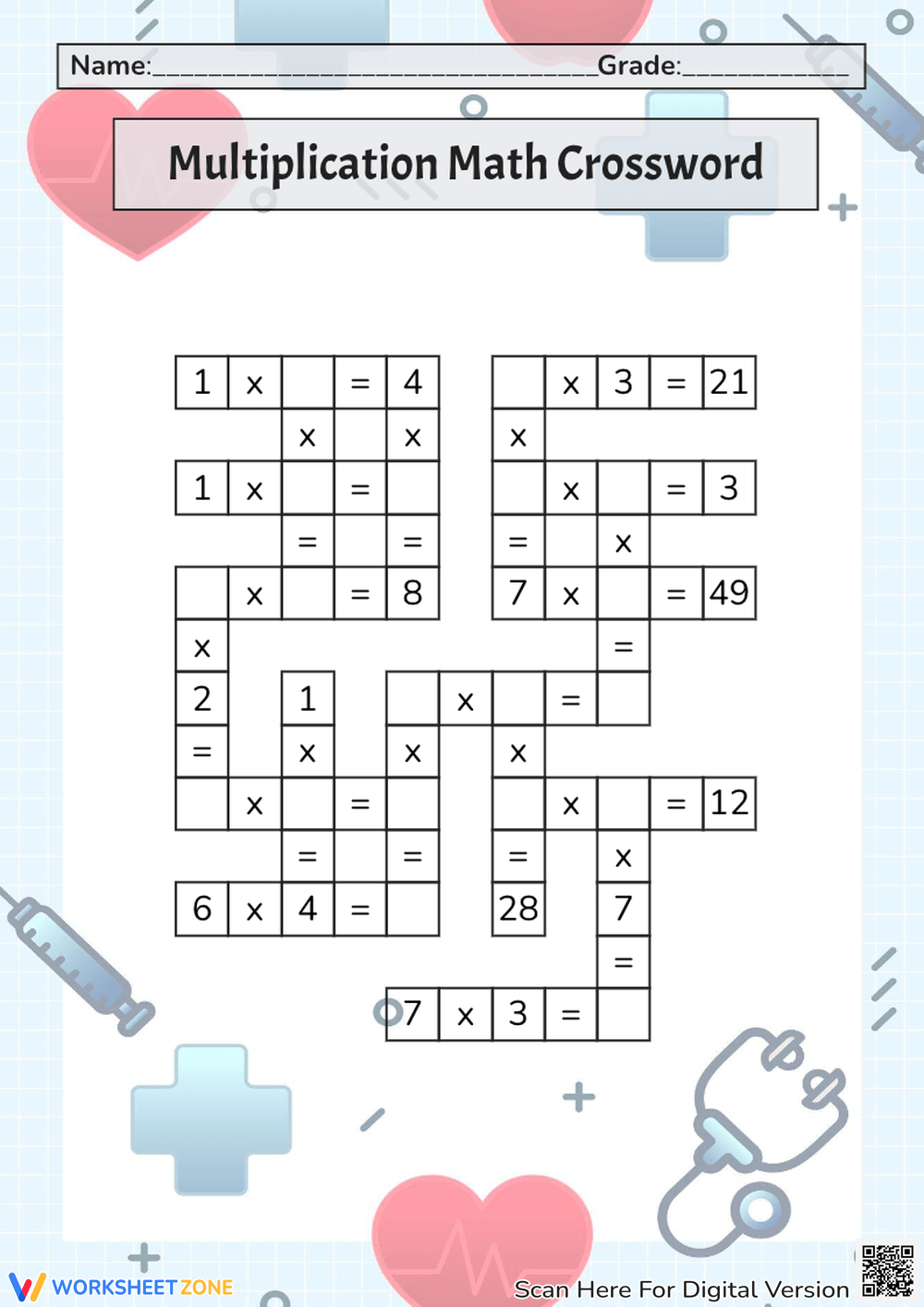 printable grade 1 crossword puzzle