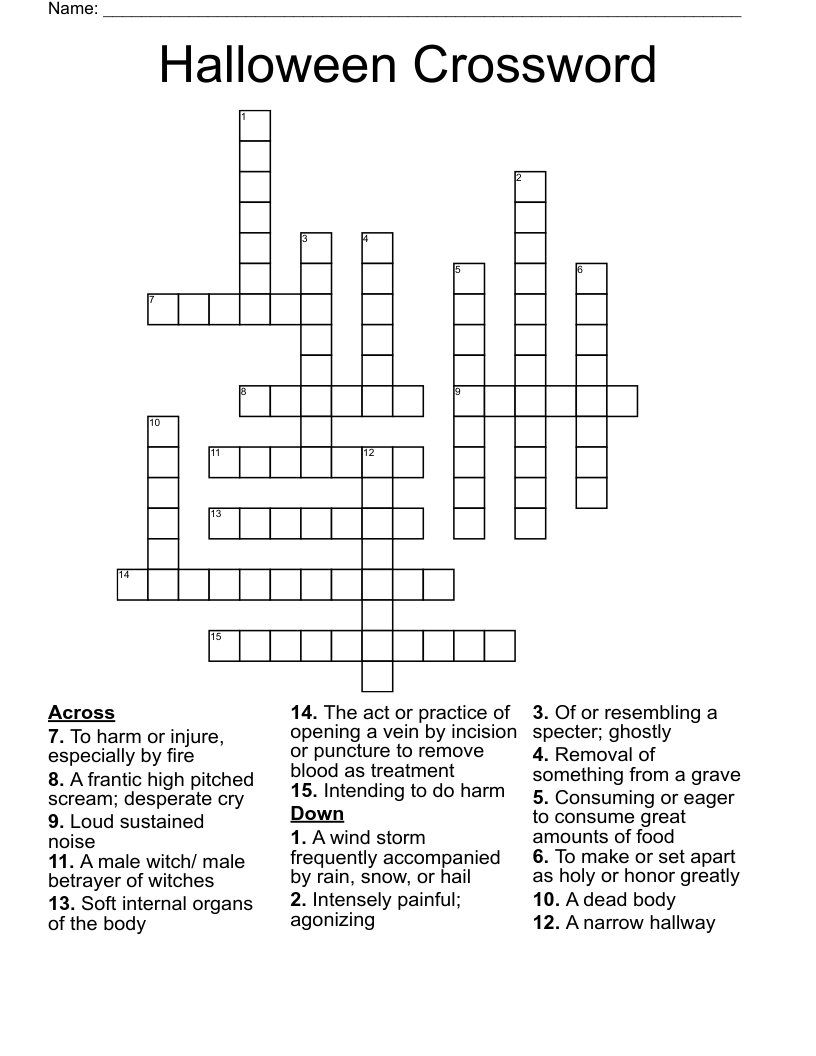 Halloween Crossword WordMint