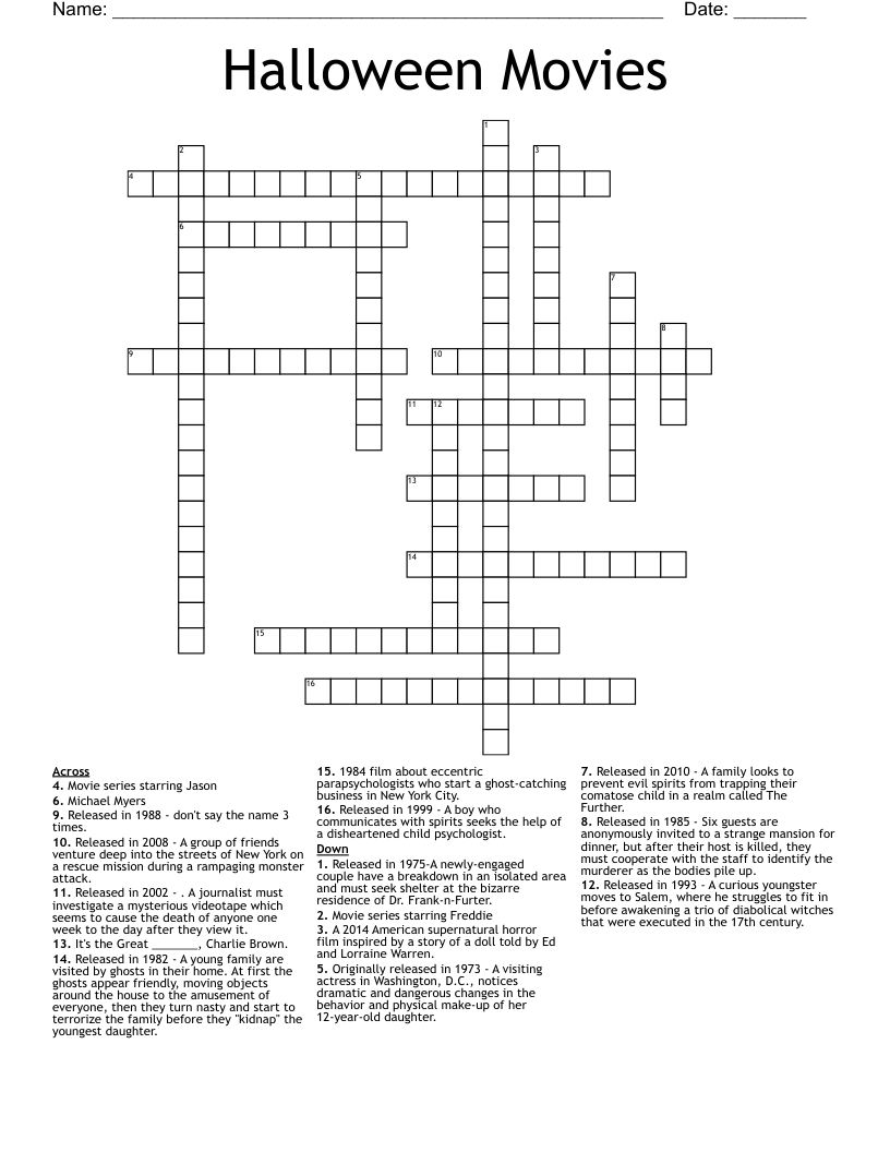 halloween crossword puzzles printable adults