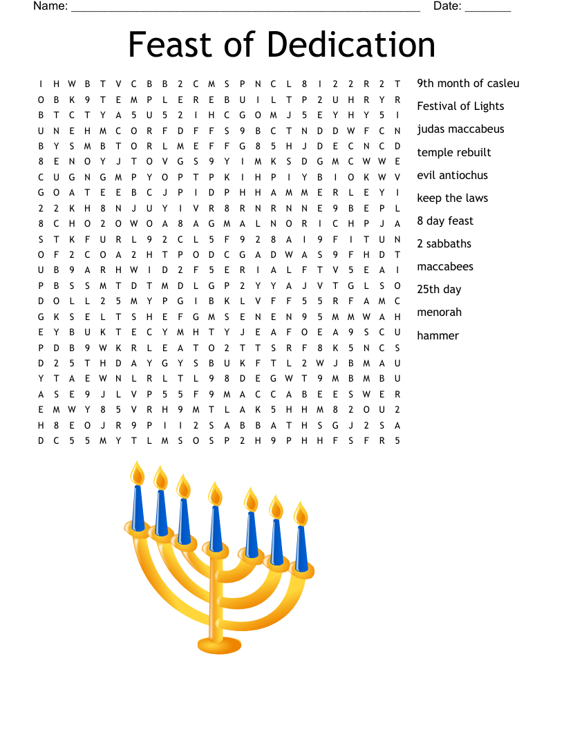 Hanukkah Crossword WordMint