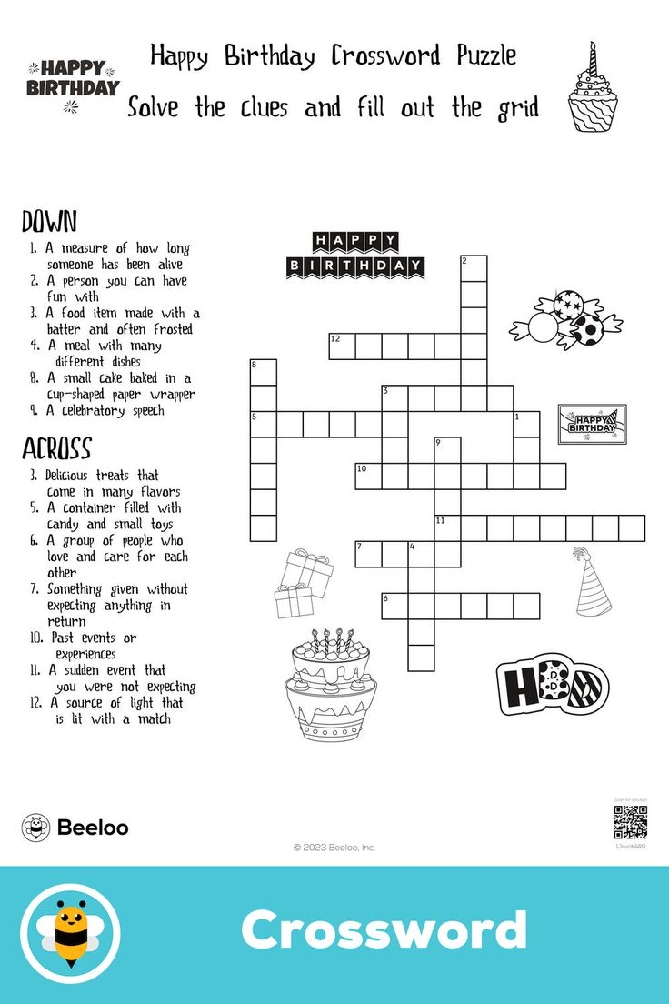 Happy Birthday Crossword Puzzle