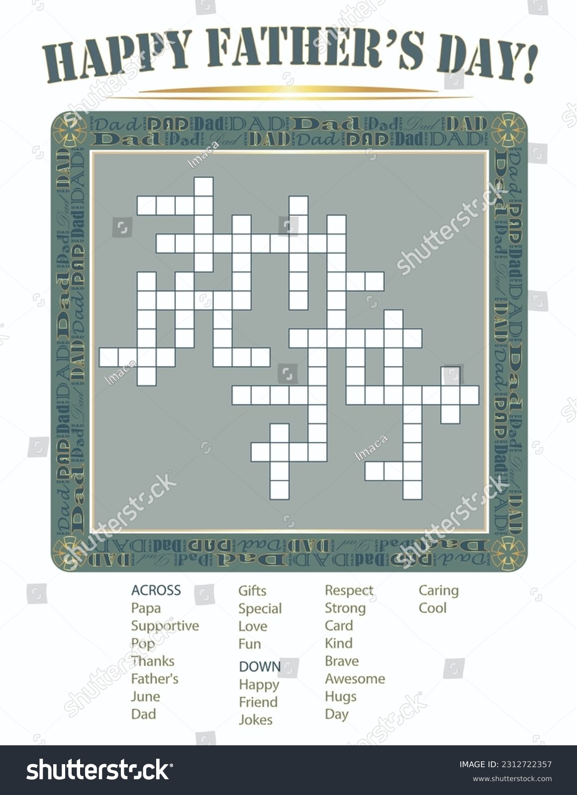 father's day crosswords printable