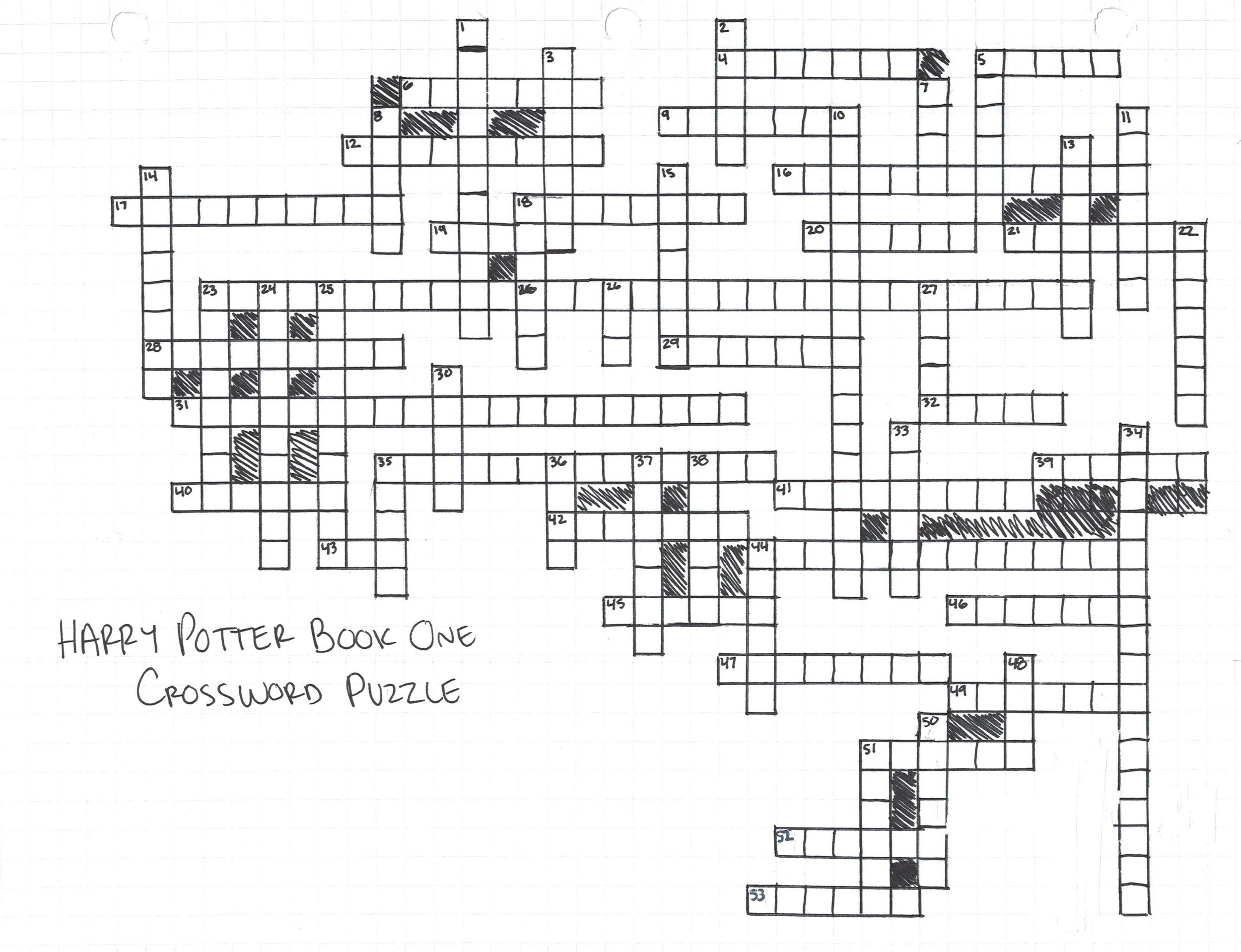 crossword puzzles harry potter printable