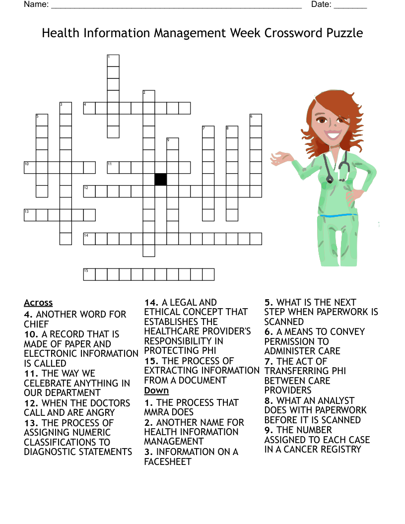 health crossword puzzle printable