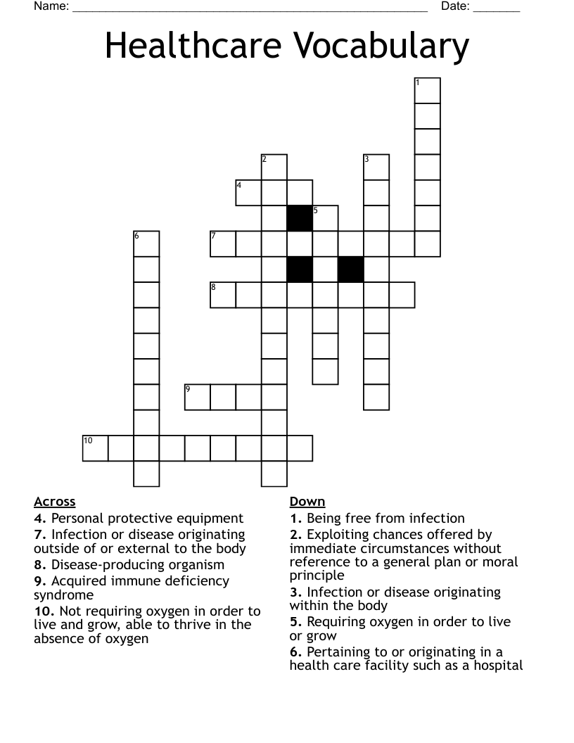 free printable health crossword puzzles