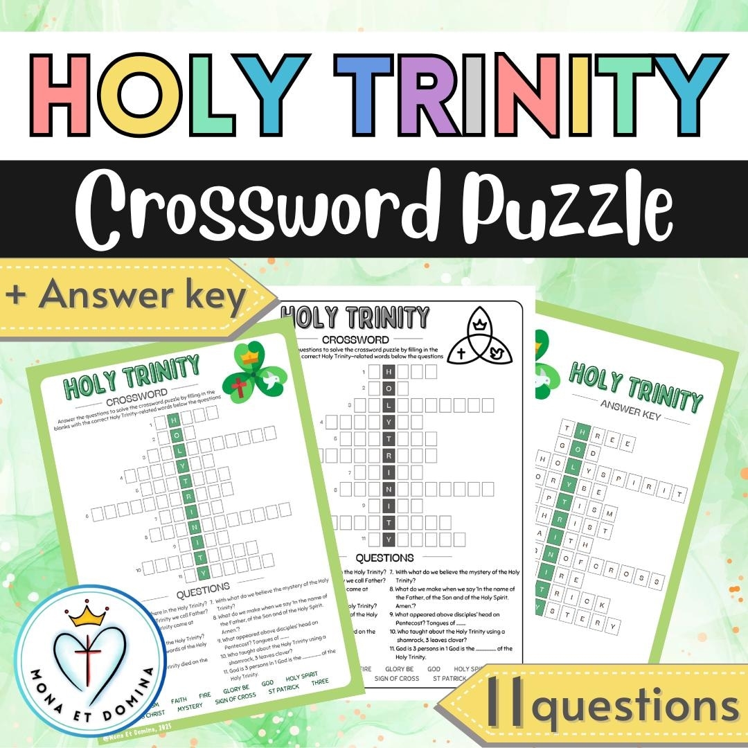 Holy Trinity Sunday Worksheet Crossword Puzzle No Prep Catholic Activity Religion Lesson Printable Digital Download Etsy Ireland