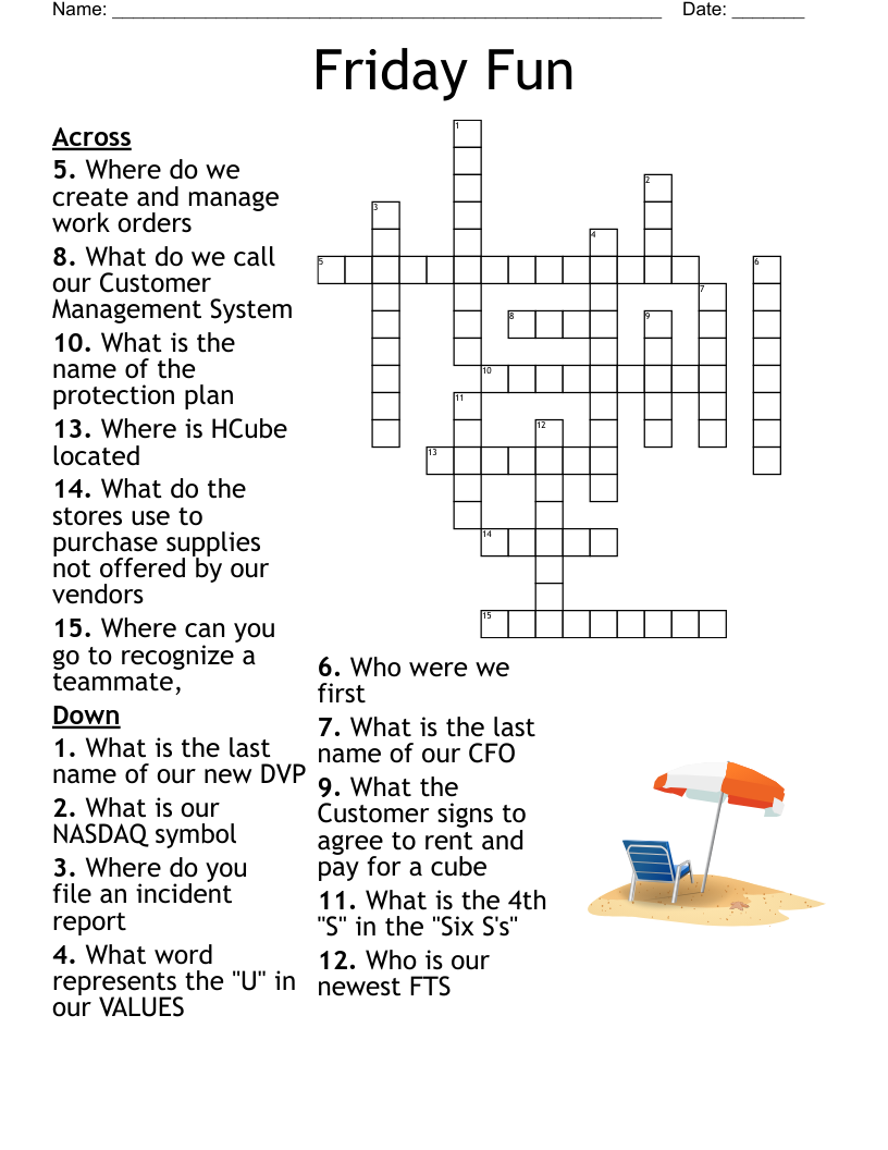 Hotel Customer Service Crossword WordMint