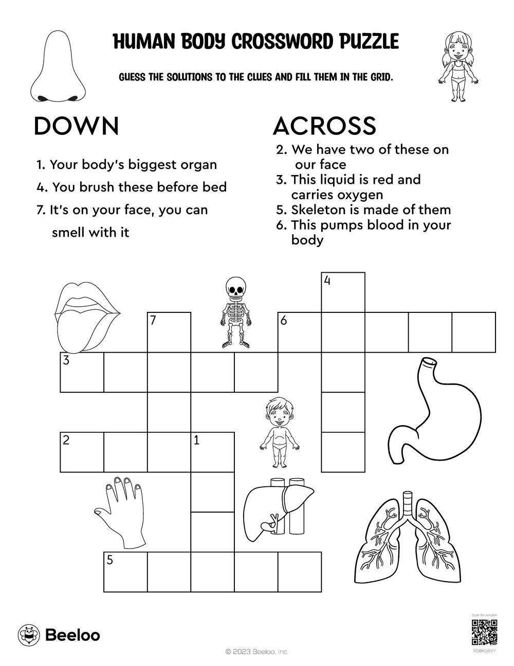 printable skeleton crossword puzzles
