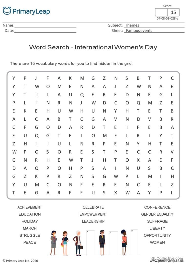International Women s Day Word Searc English ESL Worksheets Pdf Doc