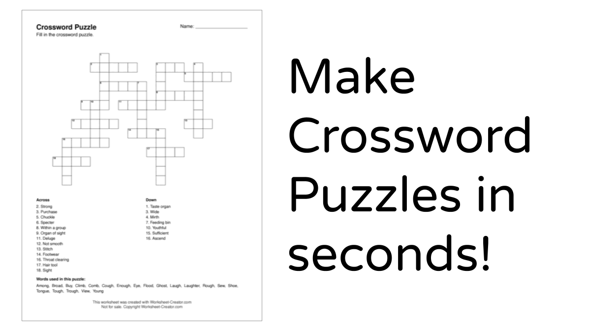 crossword puzzle printable generator