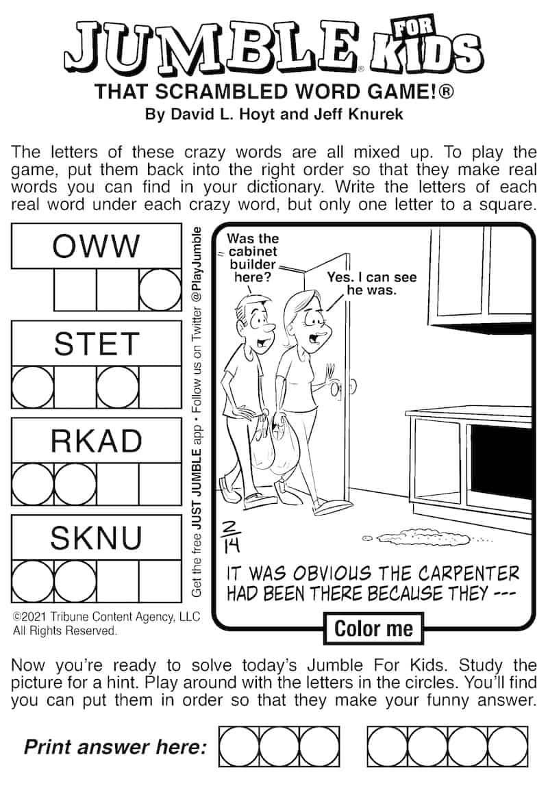 free printable jumble crosswords