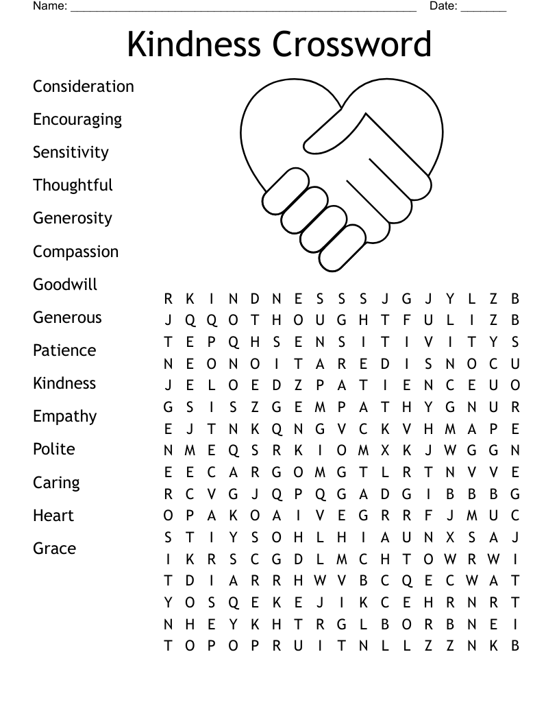 Kindness Crossword WordMint