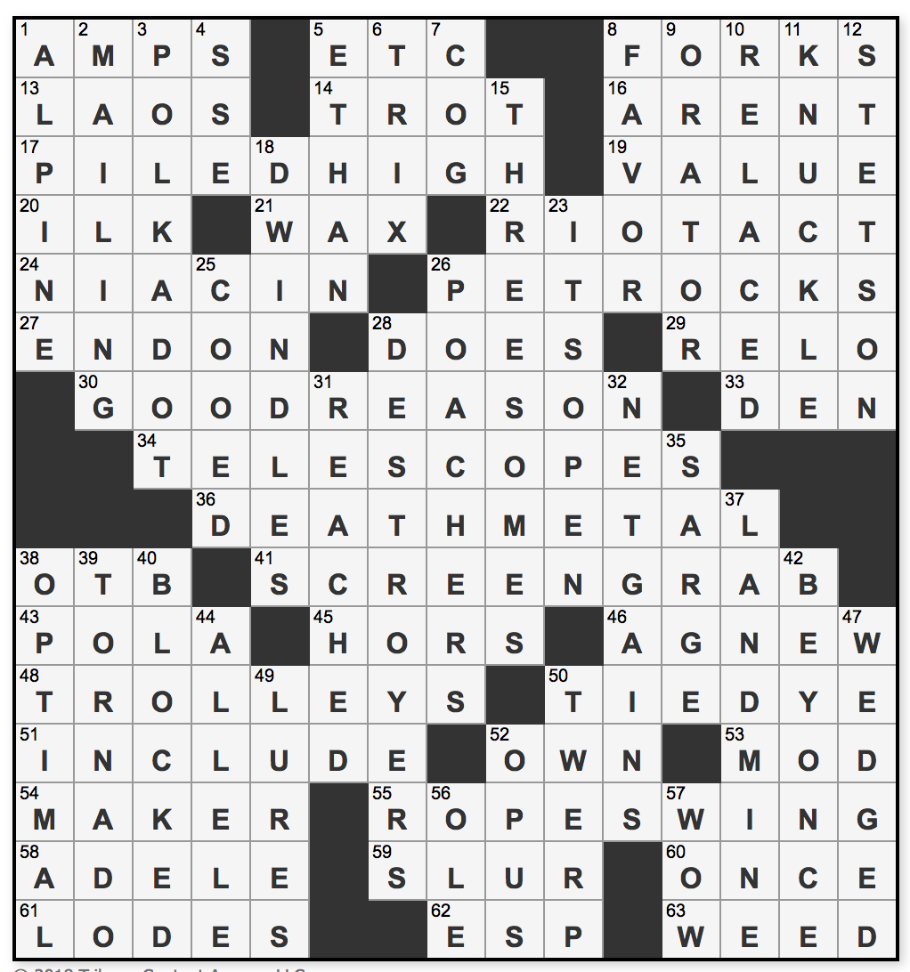 L A Times Crossword Corner Saturday July 14 2018 Andrew J Ries