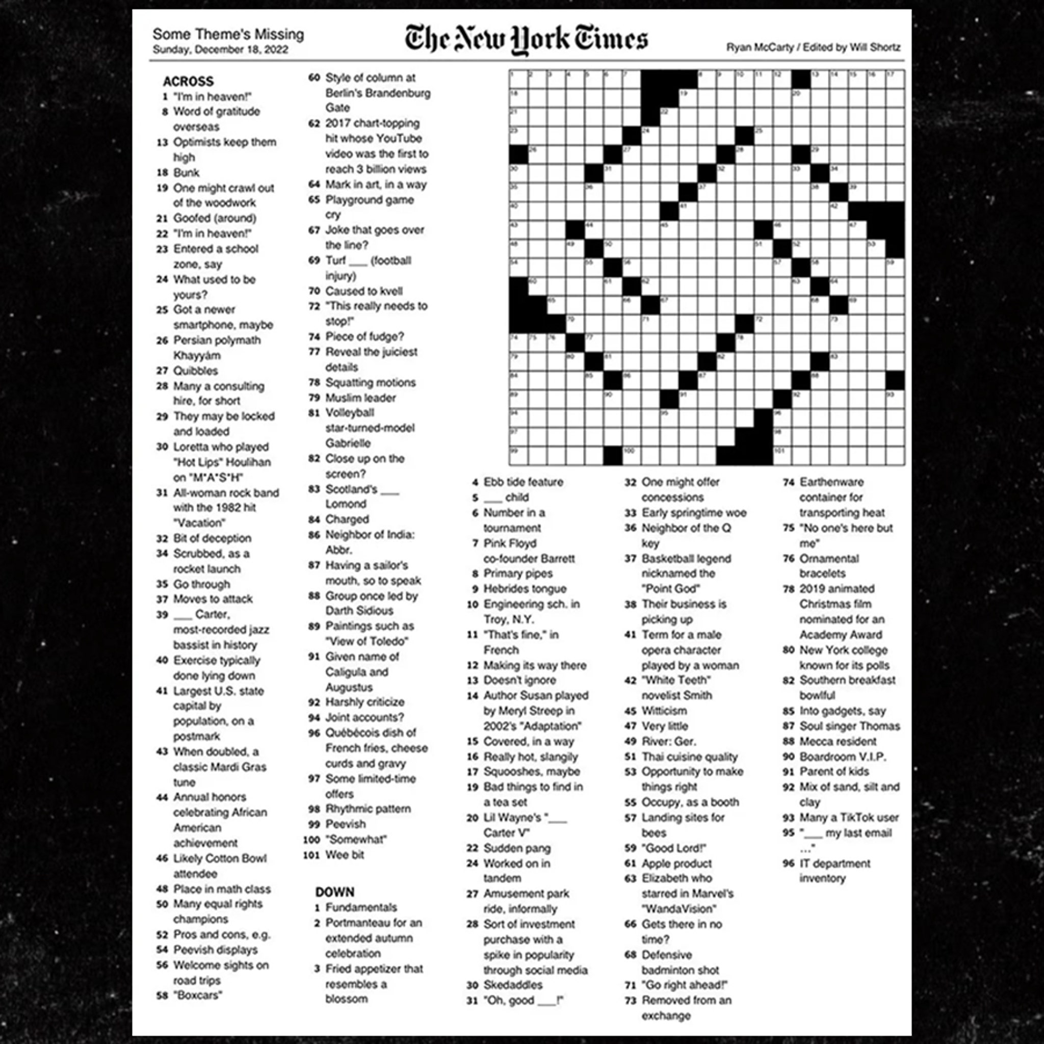 la times printable crossword puzzles 2019