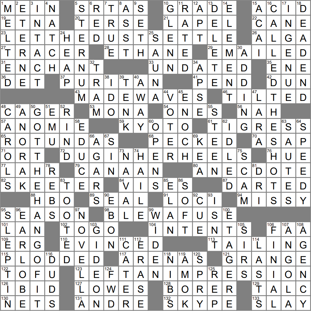 los angeles times crossword printable