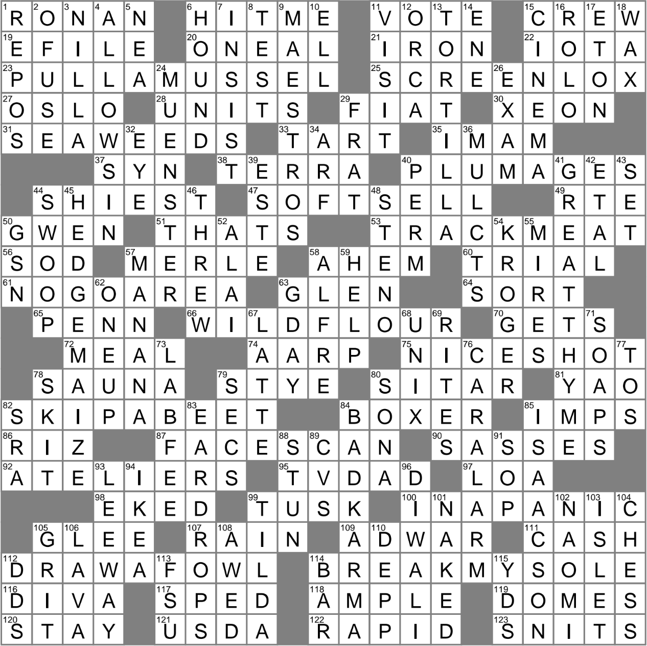 la times printable crossword puzzles 2018