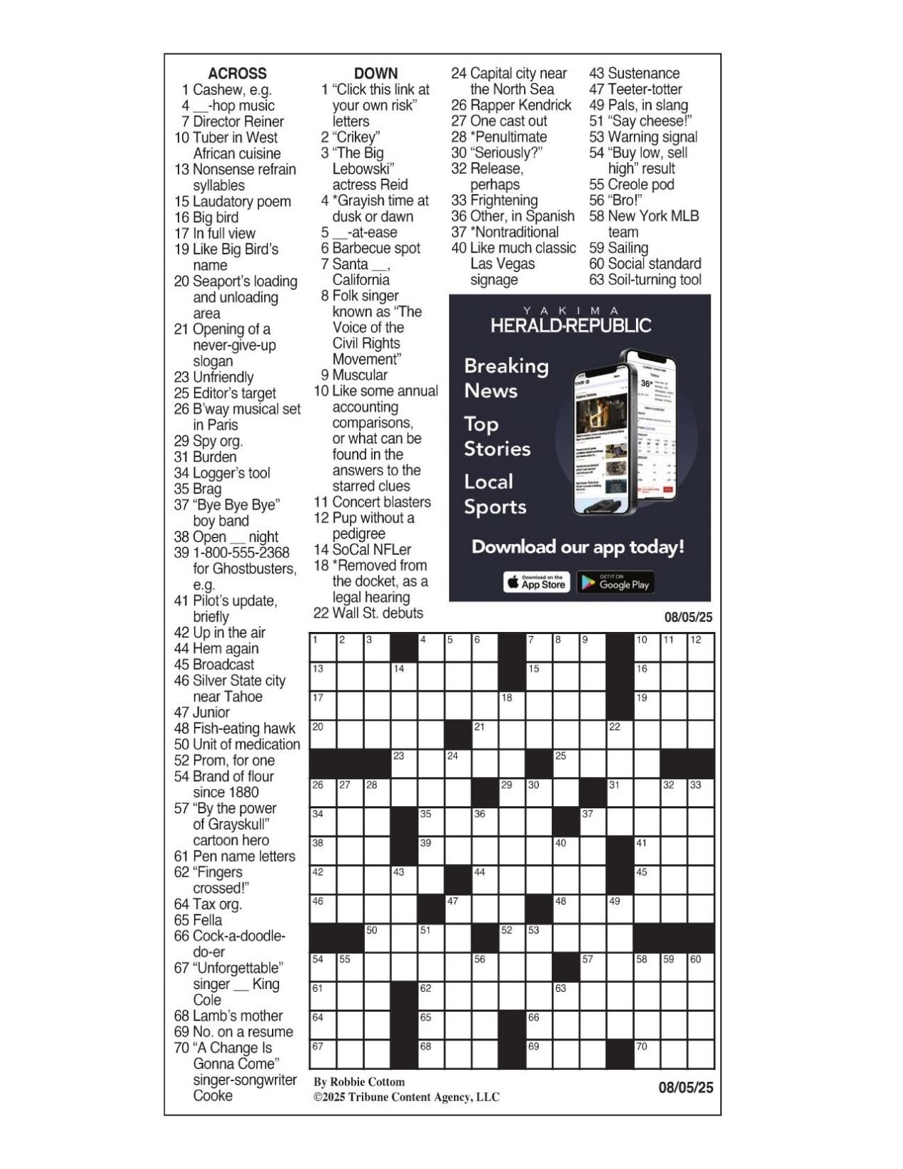 LA Times Crossword Aug 5 2025 Crosswords Yakimaherald