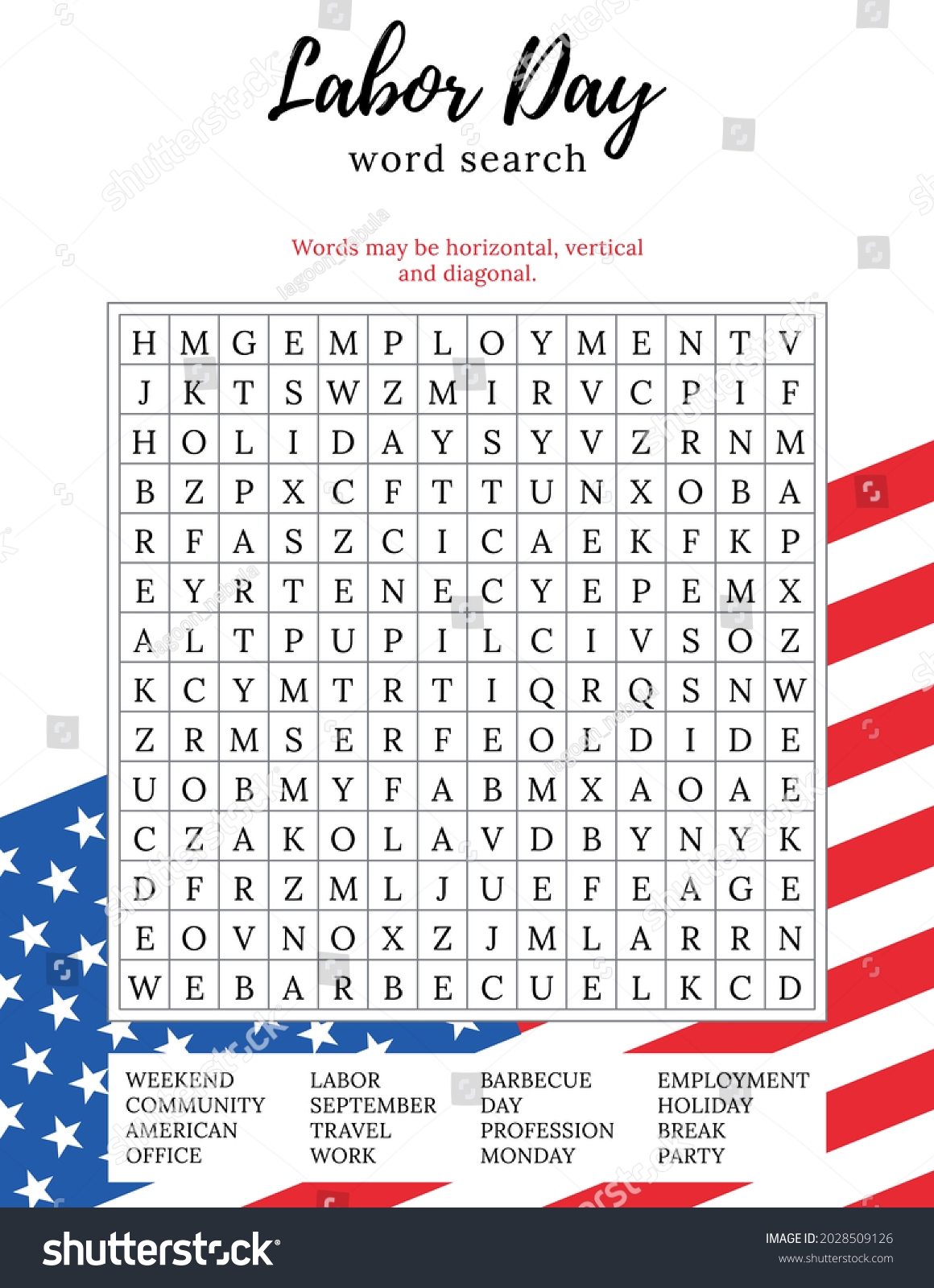 labor day crossword puzzle printable