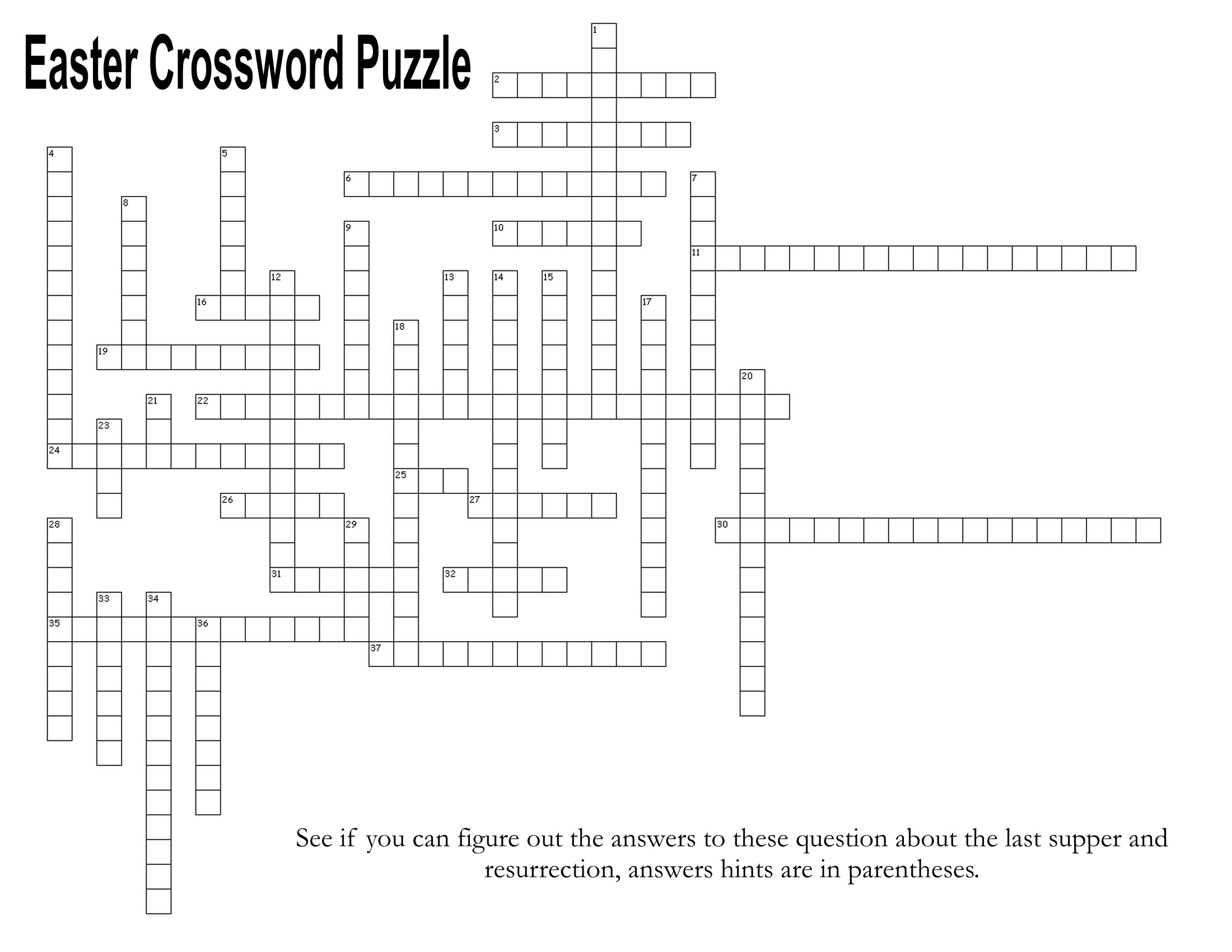 Last Supper And Resurrection Easter Crossword Puzzle The Idea Door