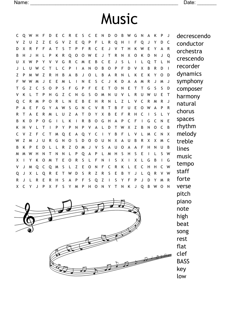 printable music theory worksheets crossword