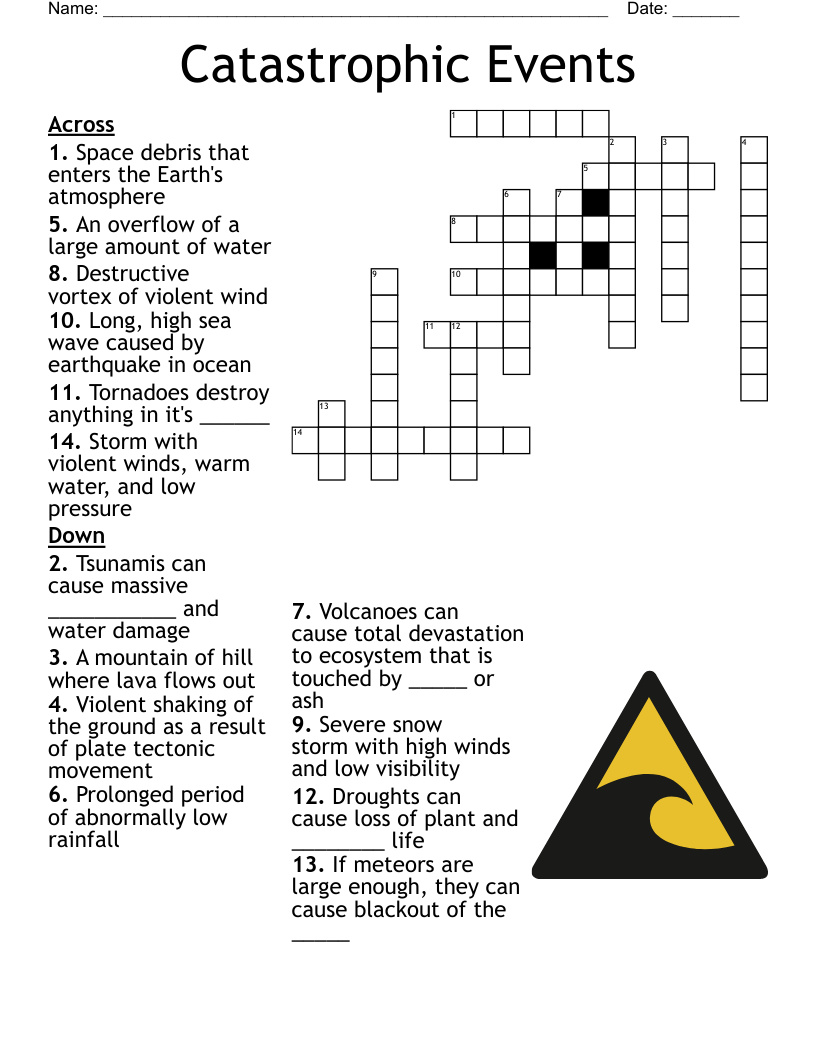 Natural Disasters Crossword WordMint