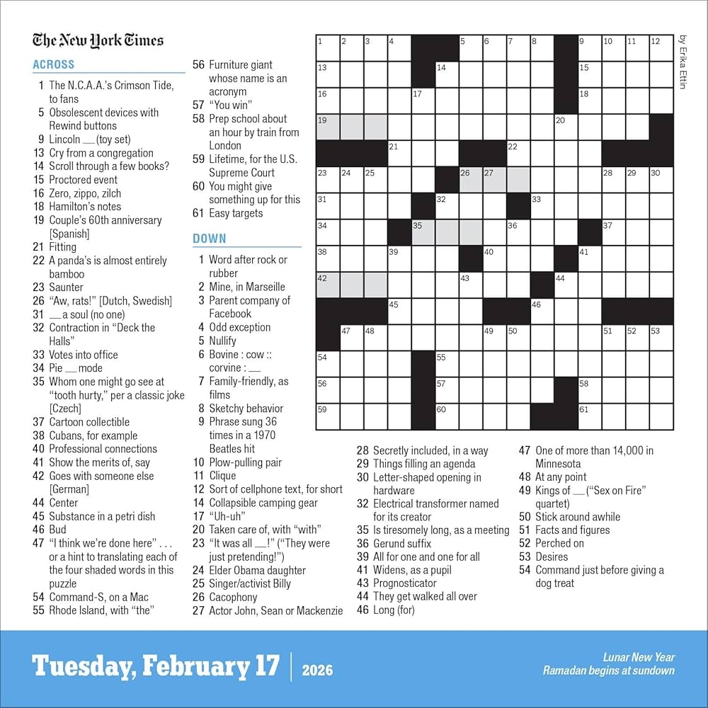 new york times crossword printable free 2019