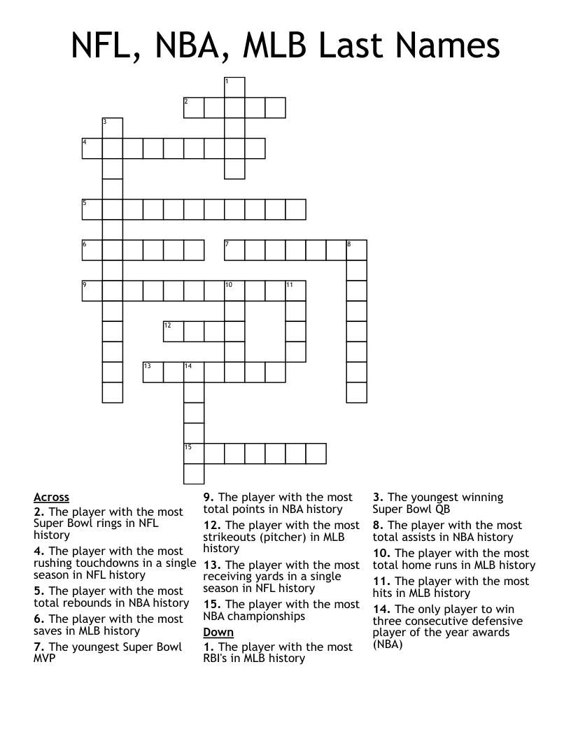 mlb crossword puzzles printable