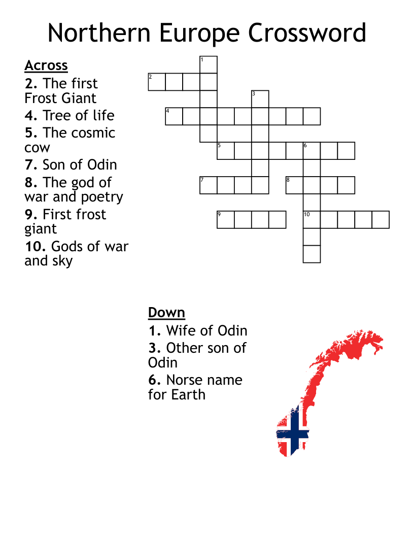 Northern Europe Crossword WordMint
