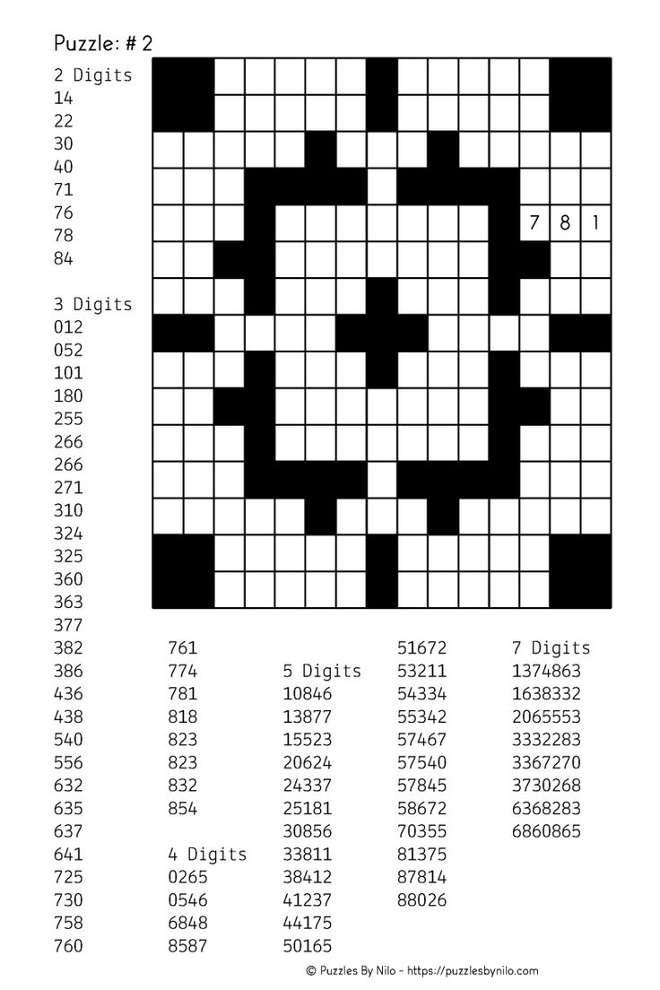 Number Crossword Puzzles Printable Number Crossword Puzzles Printable