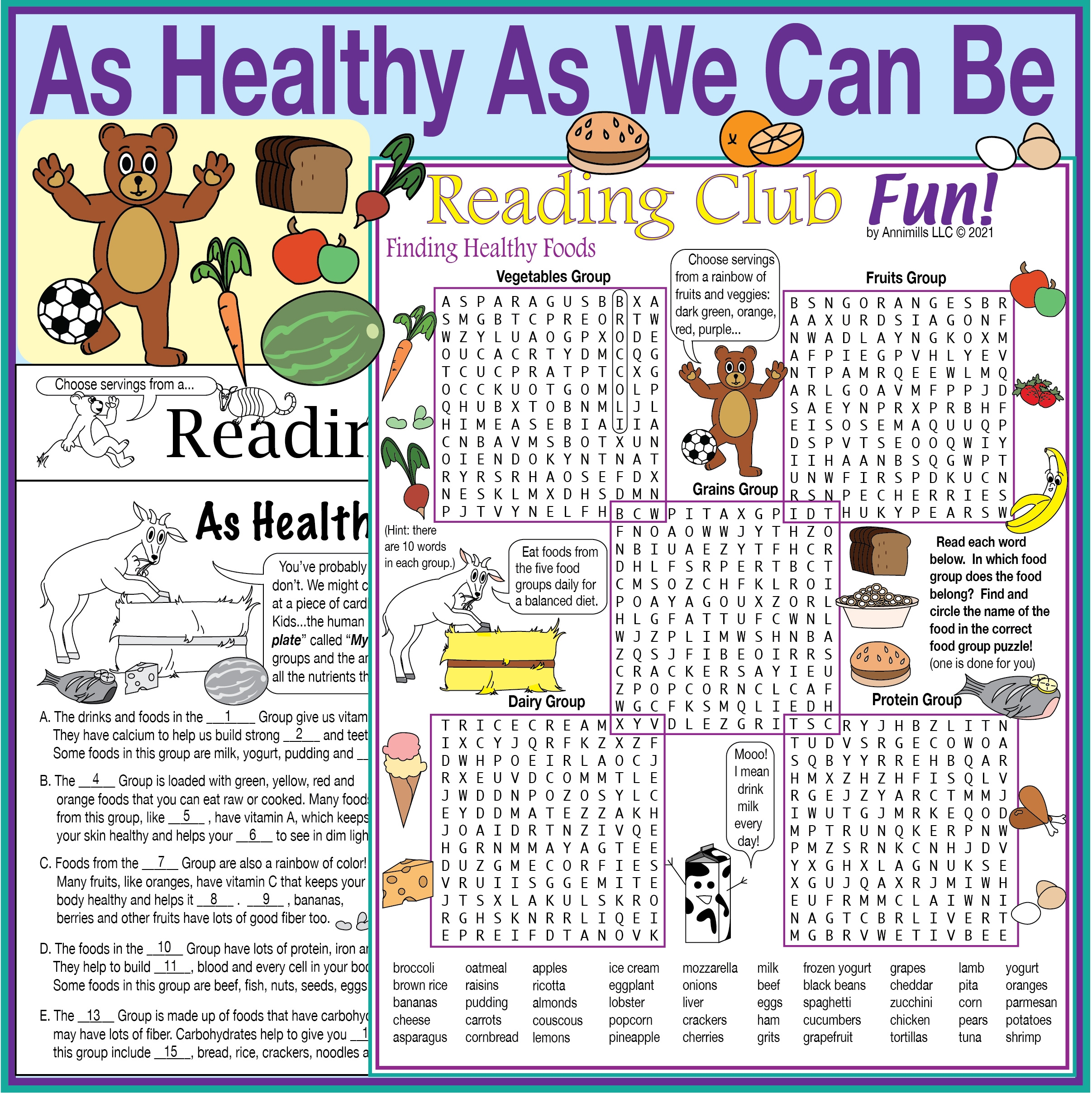 Nutrition And Food Groups Printable Activity Set Made By Teachers